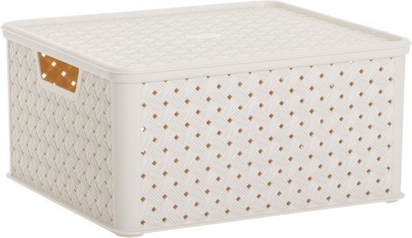 Кошик пластиковий Tontarelli 6985 ТО із кришкою Аріанна L 165x332x290 мм