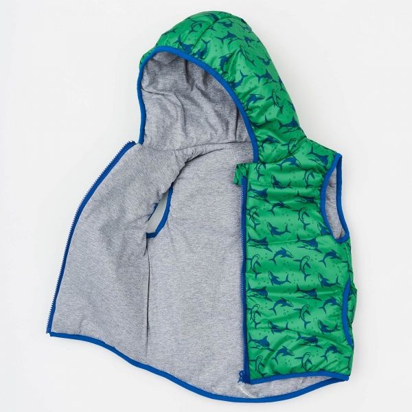 Жилет детский для мальчика Соня акулы р.116 салатовый 