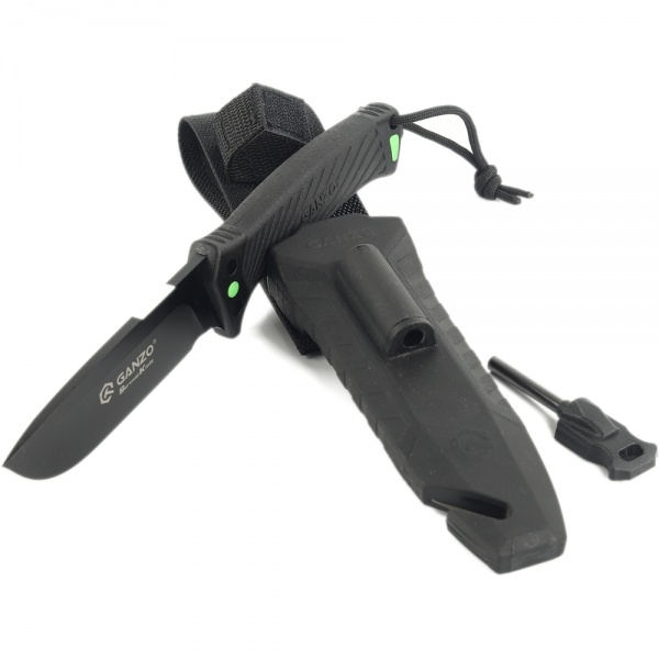 Нож Ganzo нескладной с паракордом G8012V2-BK