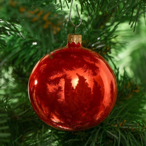 Куля скляна d100 однотонна помаранчевий