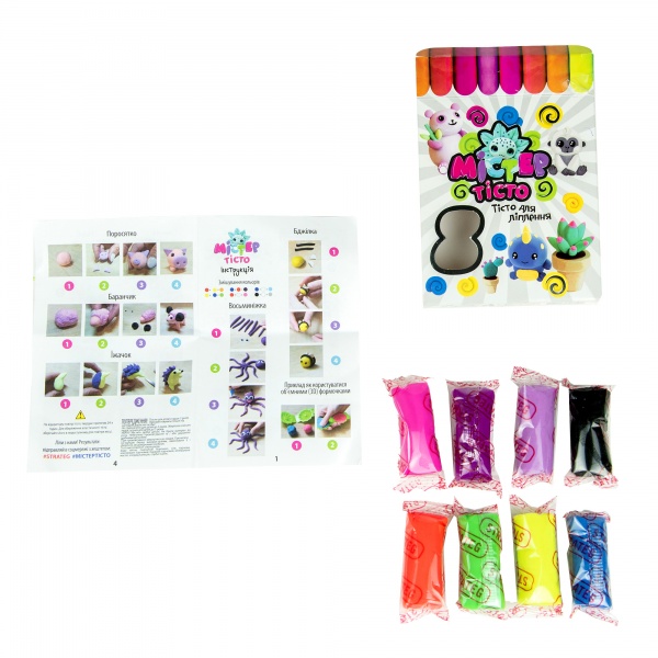 Маса для ліплення Strateg Містер тісто 8 кольорів 30571