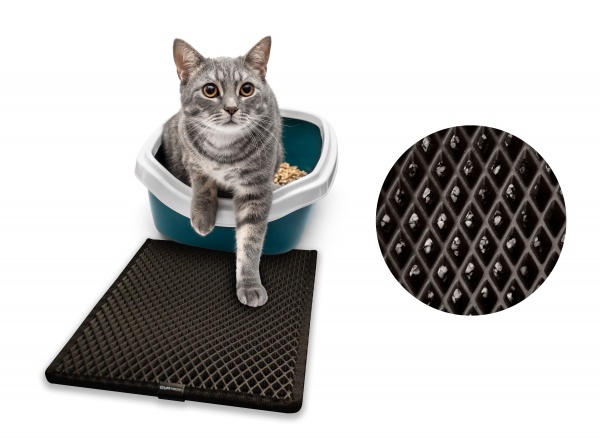 Килимок для туалету EVAtech Kitty 33х30 см чорний ромб
