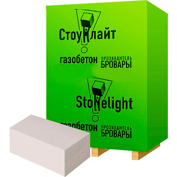 Газобетонный блок СТОУНЛАЙТ 600x200x400 мм D-500 гладкий