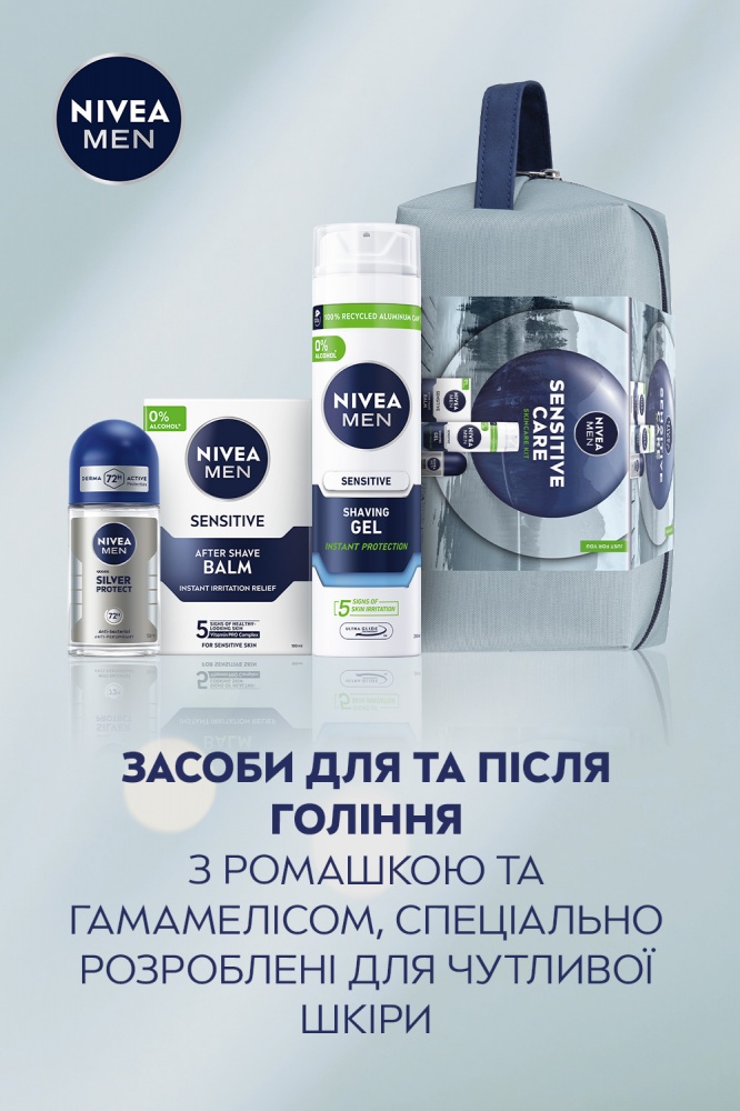 Подарочный набор для мужчин NIVEA SENSITIVE CARE с косметичкой