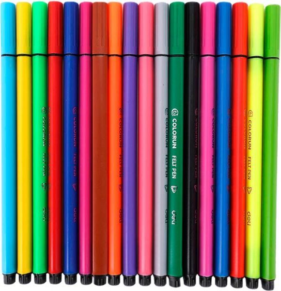 Фломастери Color Run 18 кольорів EC10516 Deli