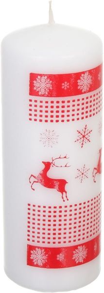 Свічка Циліндр Олені Санти біла 60х150 Pako-If