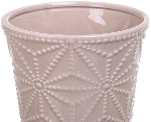 Ваза керамическая бежевая Ornament 14,8x14,8x25,3 см