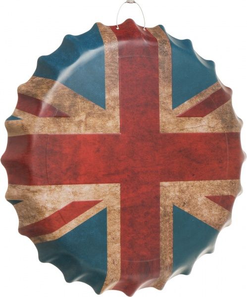 Декор настенный Крышка от бутылки British flag 40 см d40 