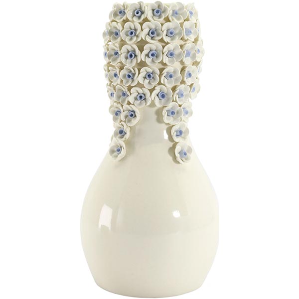 Ваза декоративная Пина белая 26 см