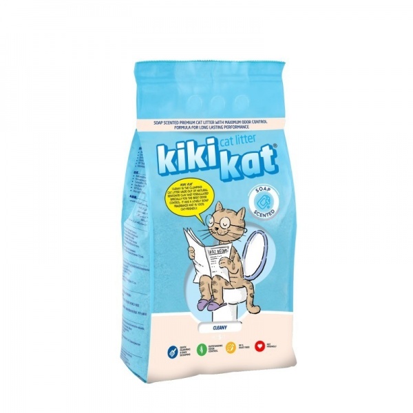 Наповнювач для котячого туалету Kikikat Cat Litter запах чистоти 5 кг 