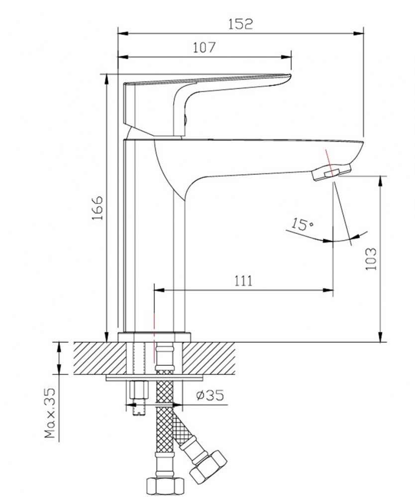 Смеситель для умывальника ScandiSPA Snotra хром
