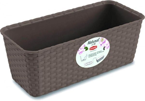 Вазон пластиковый Stefanplast Natural прямоугольный 2,4л серый (73602) 