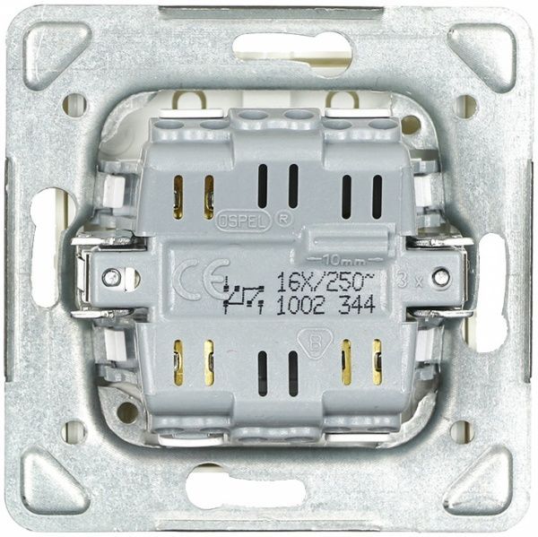 Вимикач двоклавішний Ospel Impresja без підсвітки 16 А 250В IP20 кремовий