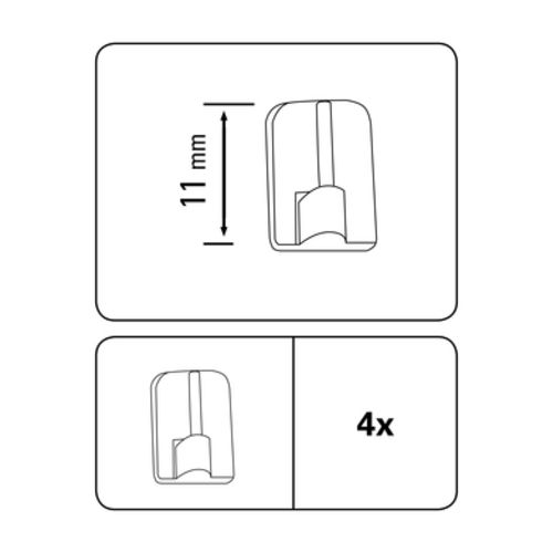 Гачки накладний для вітражної штанги Gardinia набірний білий 