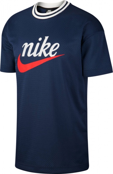 Футболка Nike M NSW HE TOP SS MESH GX BV2931-410 р.L темно-синій