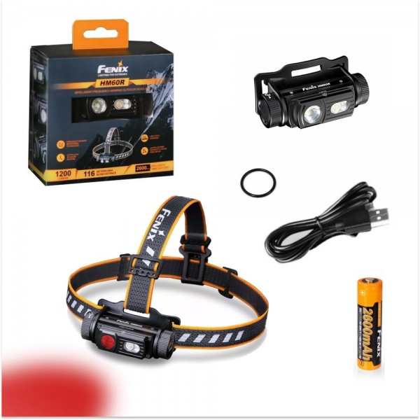 Фонарик на голову Fenix тактический HM60R 1200лм