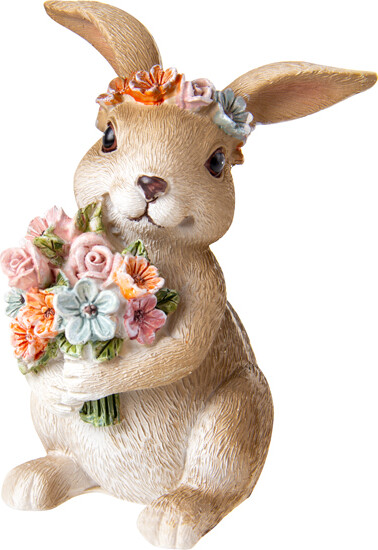 Фігурка декоративна Кролик з квітами 11 см 192-216 Lefard