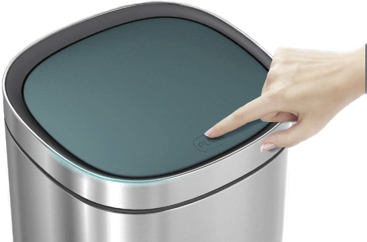 Відро для сміття LUNA HOME Touch Bin 300х300х625 мм 40 л нержавіюча сталь із зеленим 102373-HF002A
