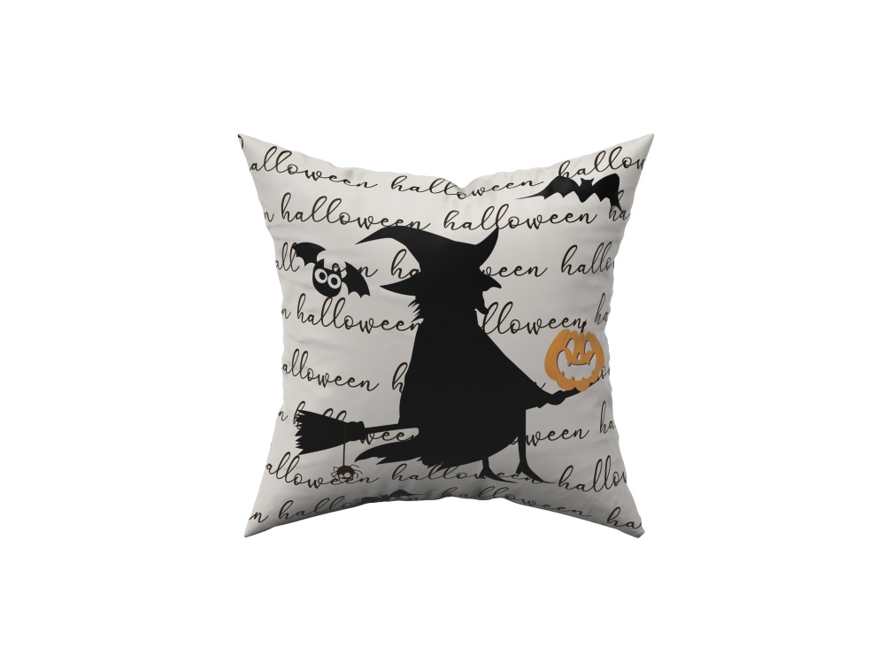 Подушка декоративна Halloween witch 45x45 см білий із малюнком La Nuit