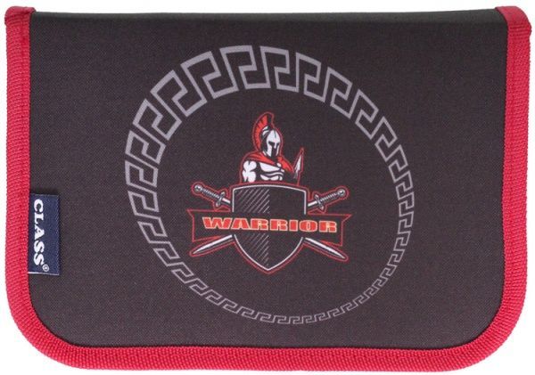 Пенал 1 отворот Spartan 99112 CLASS черный с красным