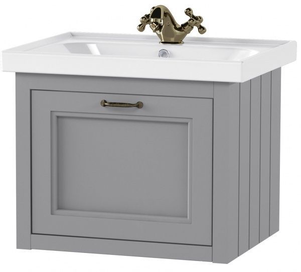 Тумба підвісна Aqua Rodos WATERFORD з умивальником FRAME 60 см сірий мат