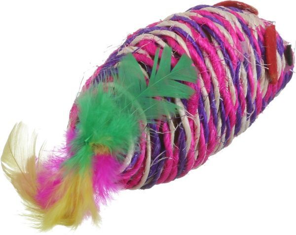 Игрушка для котов Topsi Мышка из войлока с перьями 7см 1662