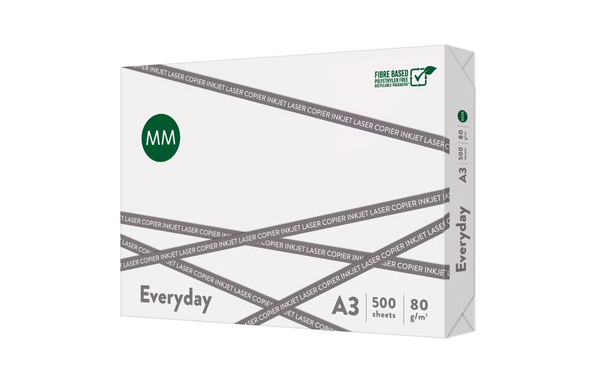 Папір офісний MM Kwidzyn papers FLOW Everyday A3 80 г/м 101 Біла 500 аркушів — фото 1