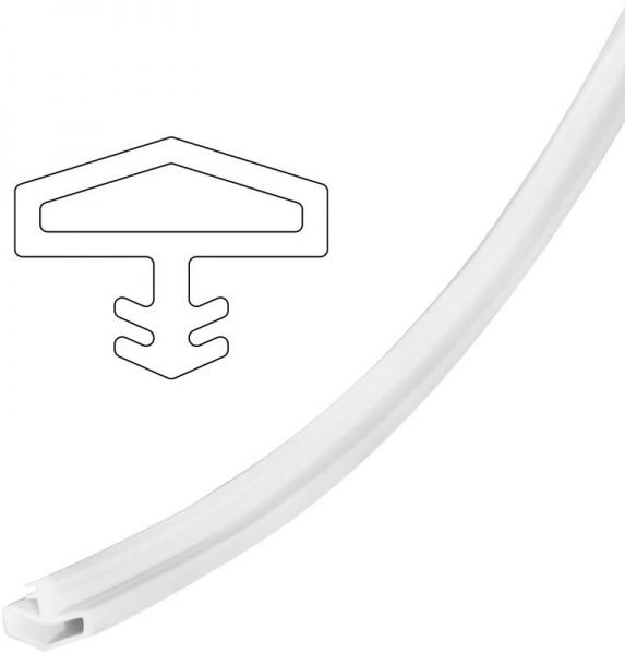 Уплотнитель в паз прямоугольный резиновый Киевгума для межкомнатных дверей КД-23 белый 