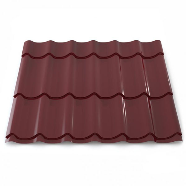 Металлочерепица PSM PROFILE PSM 1180x2250 мм RAL 3005 бордовая 0,45 мм