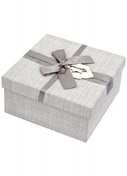 Коробка подарочная квадратная серая 17,7х17,5х8 см