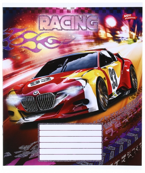 Тетрадь школьная с глитером 12 листов в клеточку в ассортименте Мечты сбываются