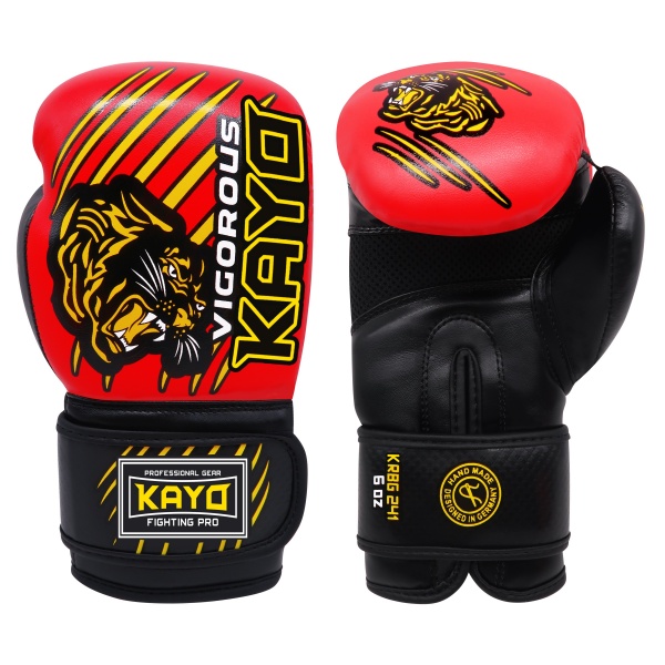 Боксерские перчатки KRBG-241 RED-6 6oz черный/красный