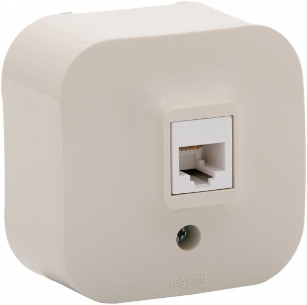 Розетка компьютерная Legrand Quteo RJ45 CAT5e UTP кремовый 782254
