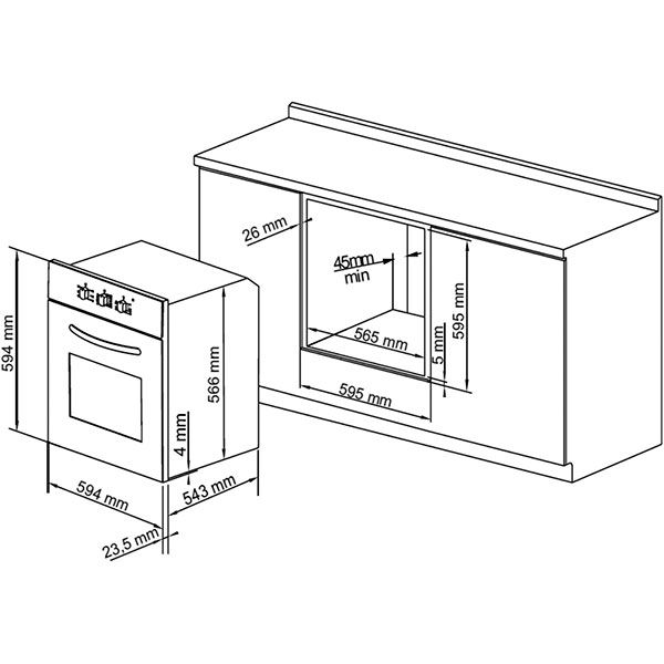 Духовой шкаф Pyramida F 85 EP IX