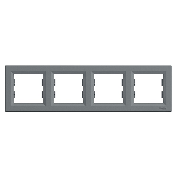 Рамка четырехместная Schneider Electric Asfora горизонтальная алюминий EPH5800462