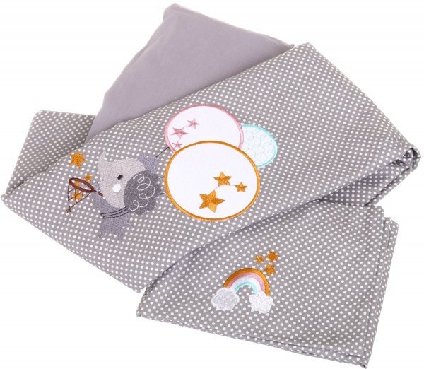 Комплект постільної білизни Papaella Горошок сірий із білим