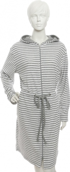 Халат жіночий Cawo Hood р. M сірий із білим 