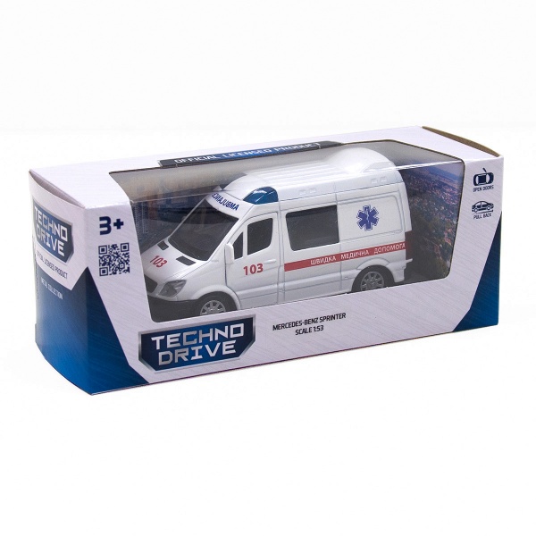 Автомодель TechnoDrive 1:32 Mercedes-Benz Sprinter Скорая помощь 250295