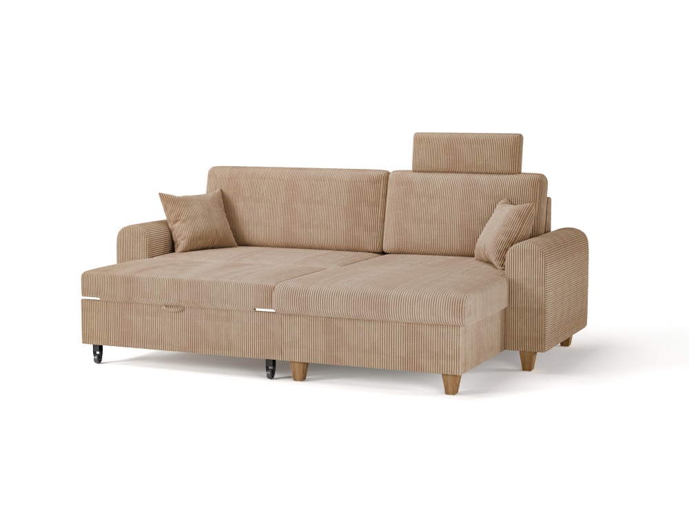 Ліжко-диван кутовий Меблі Прогрес КОРД коричневий 2360x1540x950 мм