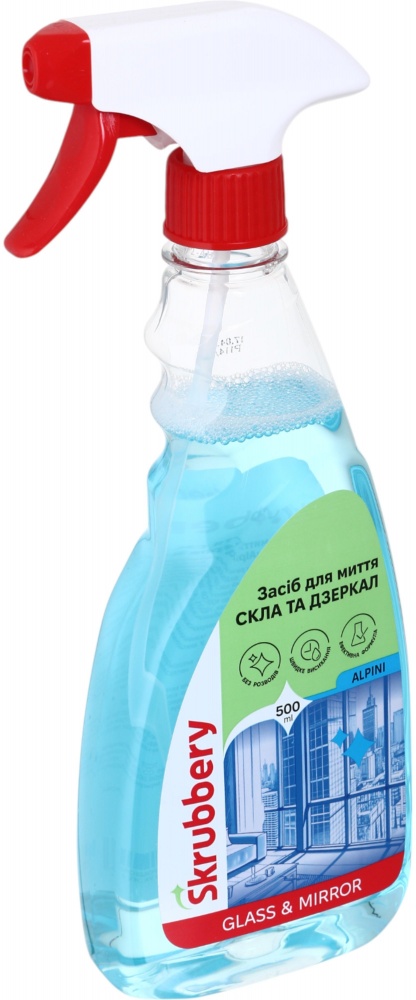 Средство моющее для стекла и зеркал SKRUBBERY Alpini 0,5 л