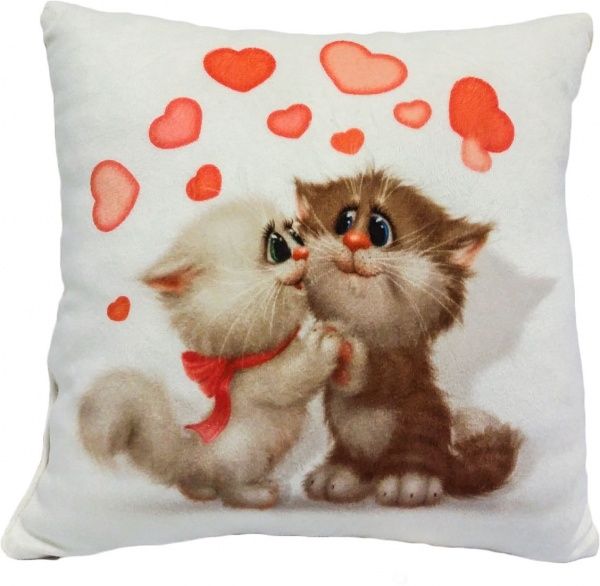 Подушка декоративная Валентинка Поцелуй 28x28 см СЕЛЕНА 