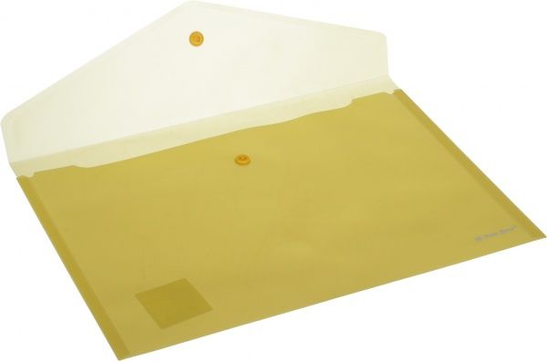 Папка-конверт А4 на кнопке желтая Nota Bene