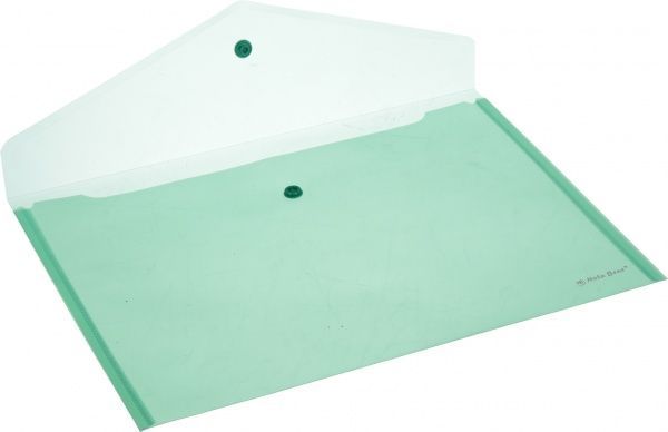 Папка-конверт А4 на кнопке зеленая Nota Bene