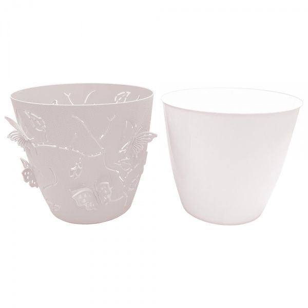 Горщик пластиковий Alyaplastik 3D NO:3 круглий 2,5 л рожевий 