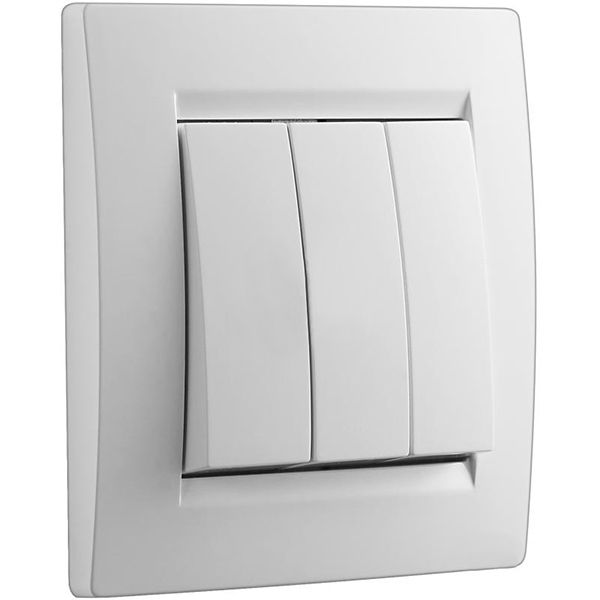 Вимикач триклавішний UP! (Underprice) One без підсвітки 10 А 250В білий 706-0202-109