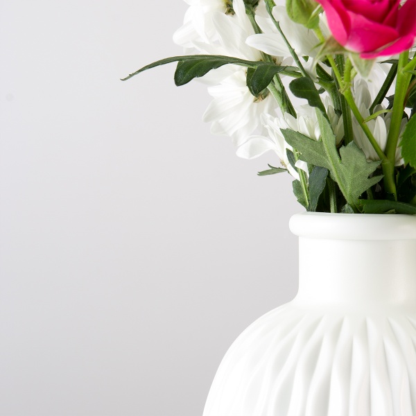 Ваза пластиковая MVM DH-FLOWERS-09 WHITE 15 см 