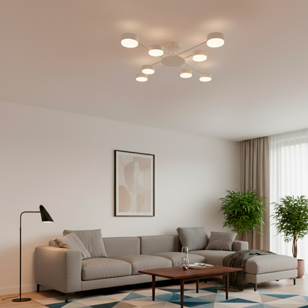 Люстра стельова Eurolamp Iron Glow 8xGX70 білий LED-LR-8хGX70(white)