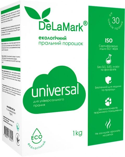 Стиральный порошок для машинной и ручной стирки DeLaMark Universal Eco 1 кг