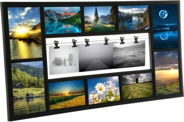 Коллаж для фото BW 10шт. с прищепками 10x15 см черный