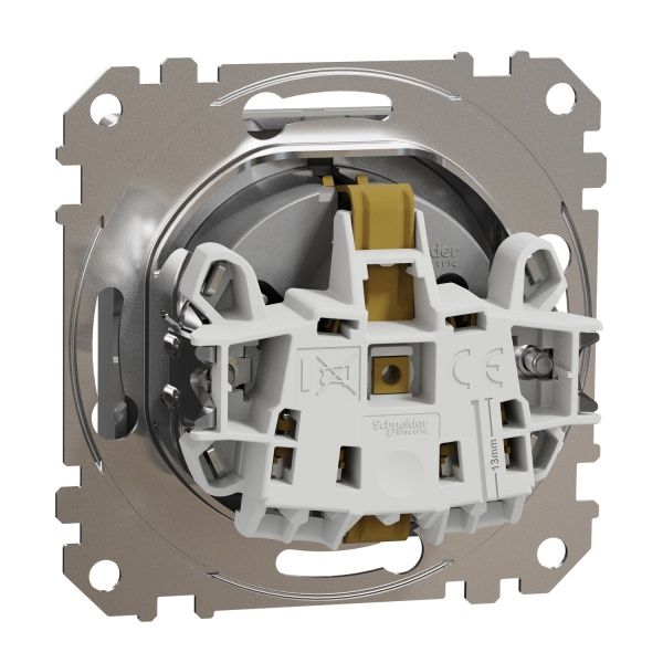 Розетка силовая с заземлением Schneider Electric Sedna Design со шторками с крышкой алюминий SDD113024